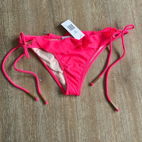 Eberjey So Wild Willow Bikini Bottom Pink Flash Size L - Picture 6 of 8